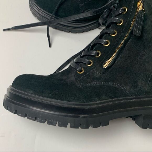 Gianvito Rossi Turon black suede combat lug sole ankle boots Euro 36 US size 5 - Picture 16 of 17